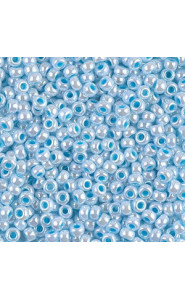 Miyuki rocailles Perlen 8/0 - Aqua lined white pearl 8-430